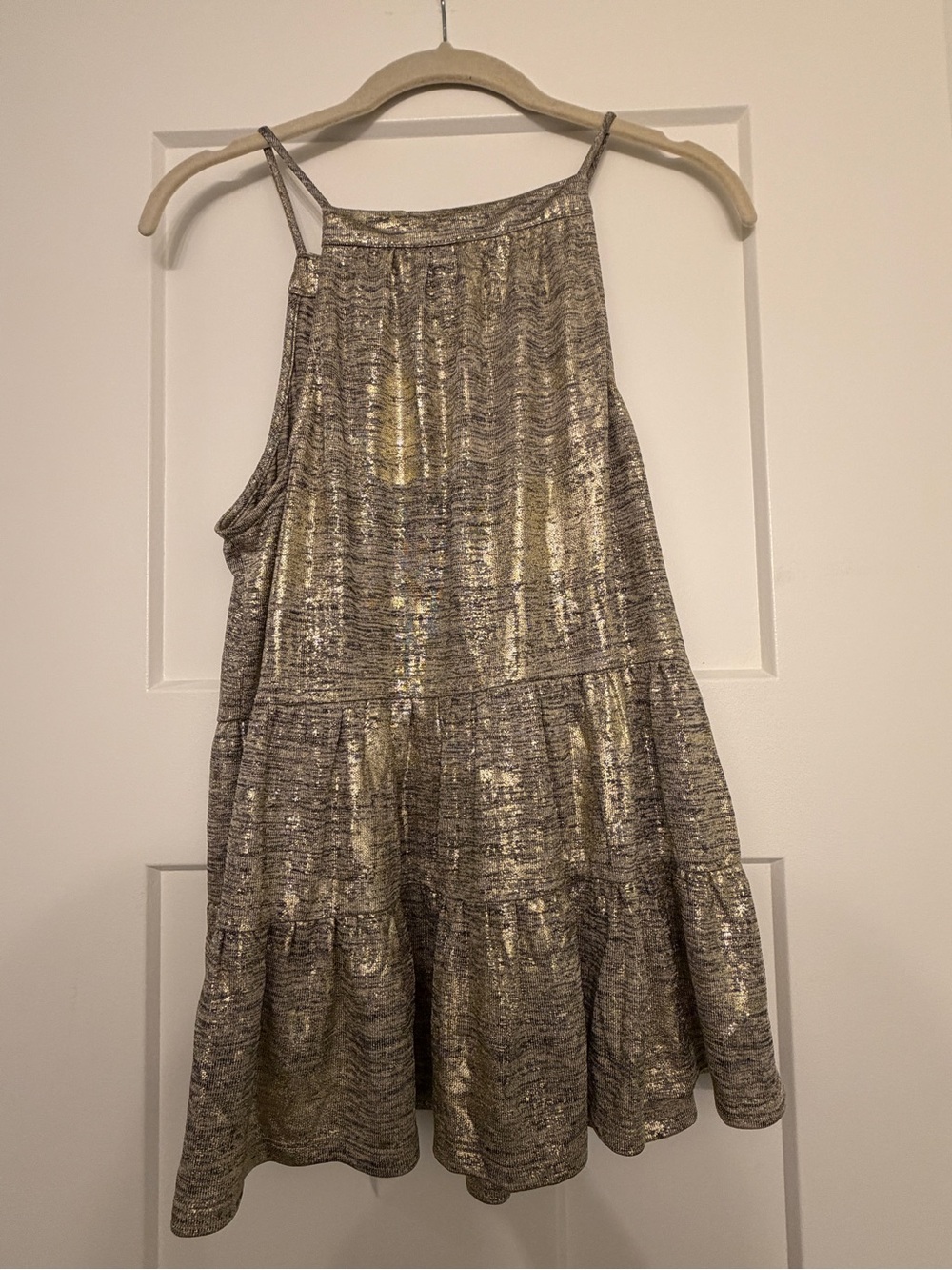 Anthropologie Sunday in Brooklyn Gold XL Becca Tiered Ruffle Tank Top - Picture 7 of 9